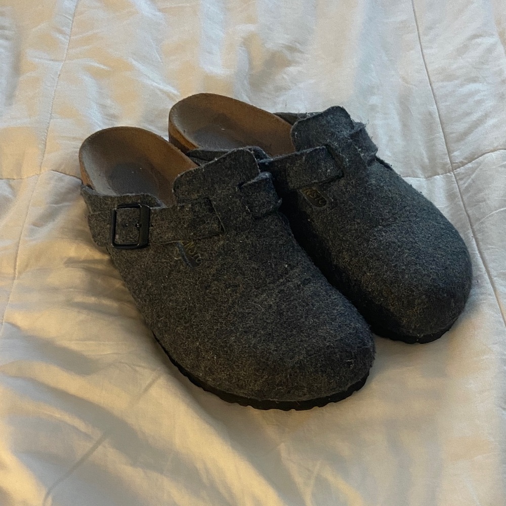 Birkenstock Charcoal Felt Mules